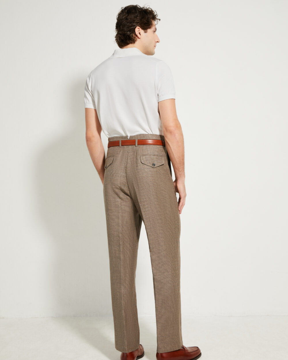 Hollywood Trousers / Wool & Linen Prince of Wales