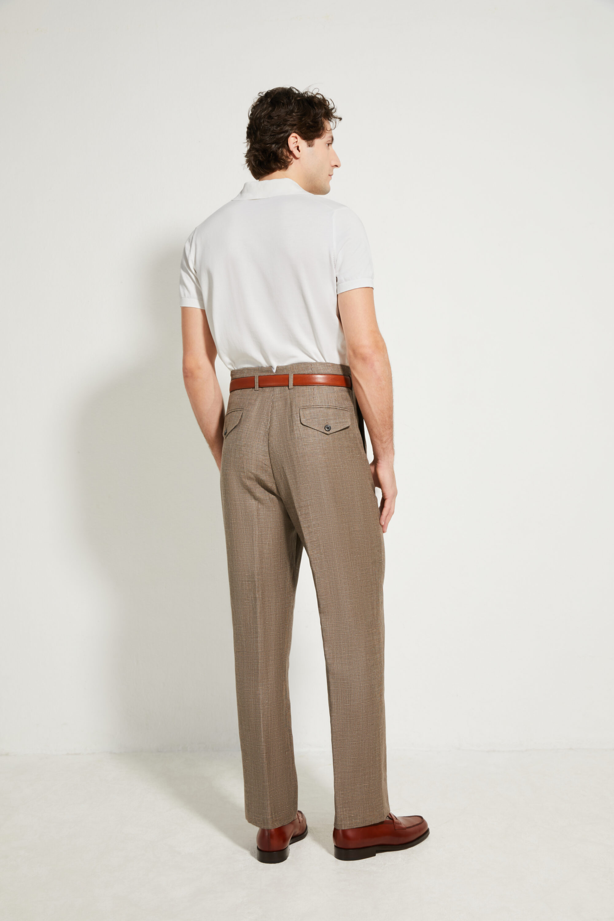 Hollywood Trousers / Wool & Linen Prince of Wales