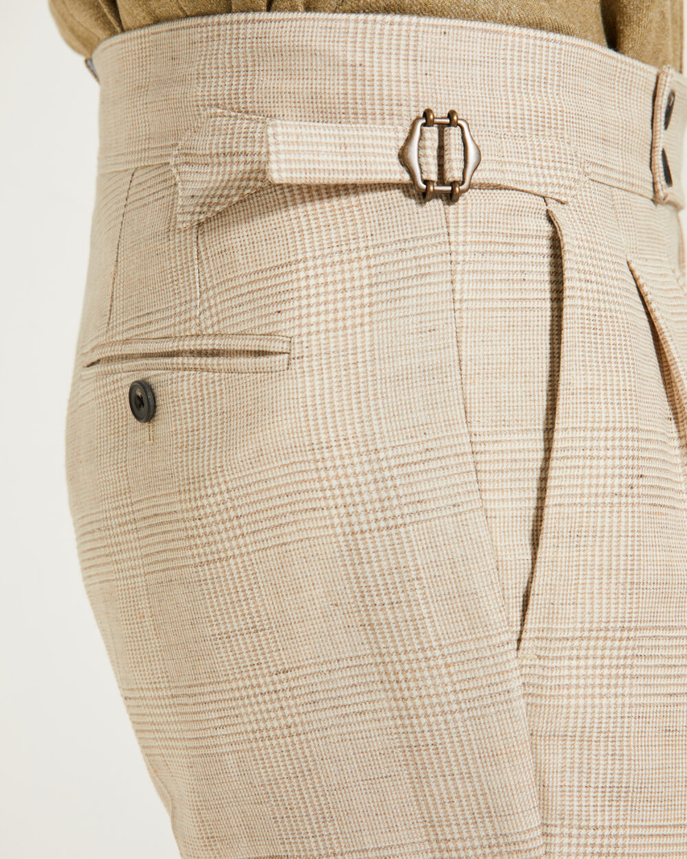 Pantalon Coupe Deux Pinces / Prince de Galles Laine & Lin