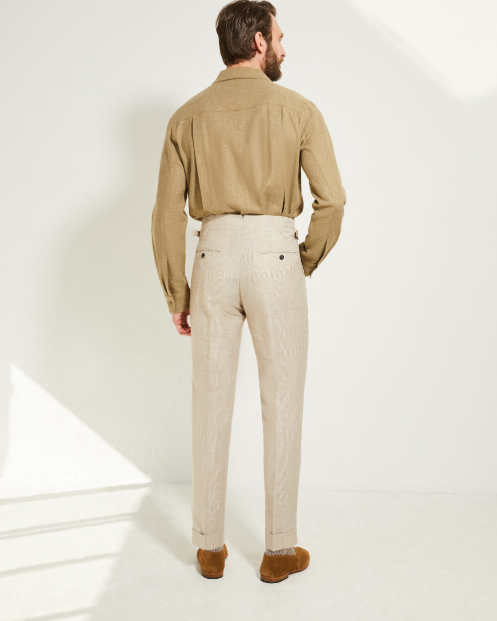 Pantalon Coupe Deux Pinces / Prince de Galles Laine & Lin