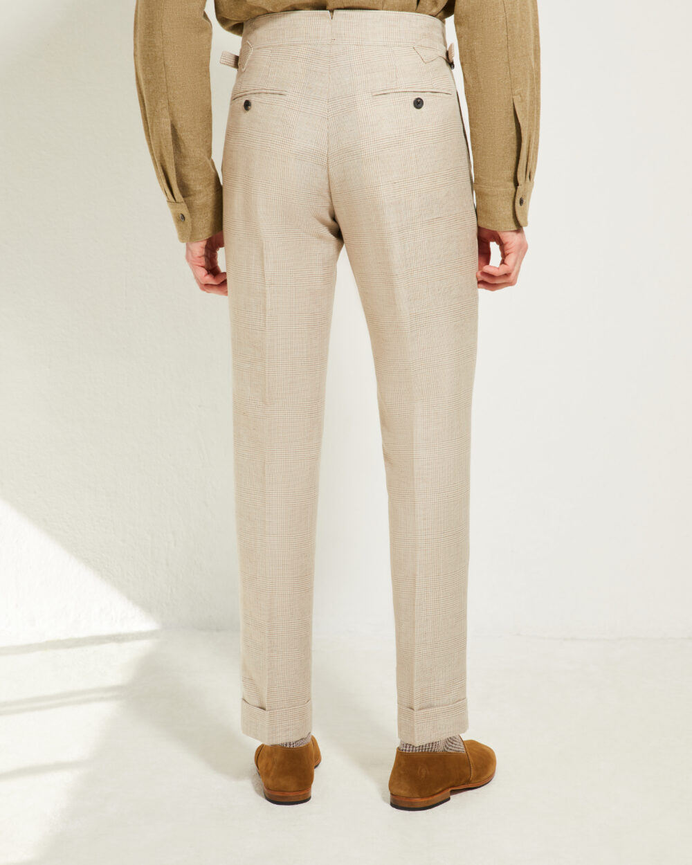 Pantalon Coupe Deux Pinces / Prince de Galles Laine & Lin