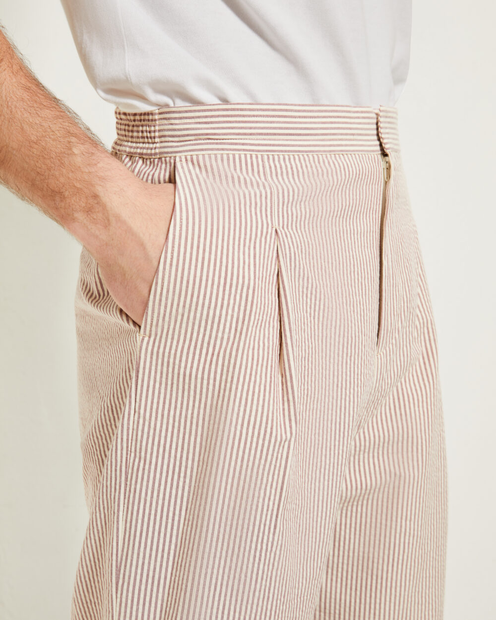 Pantalon Coupe Décontractée / Seersucker