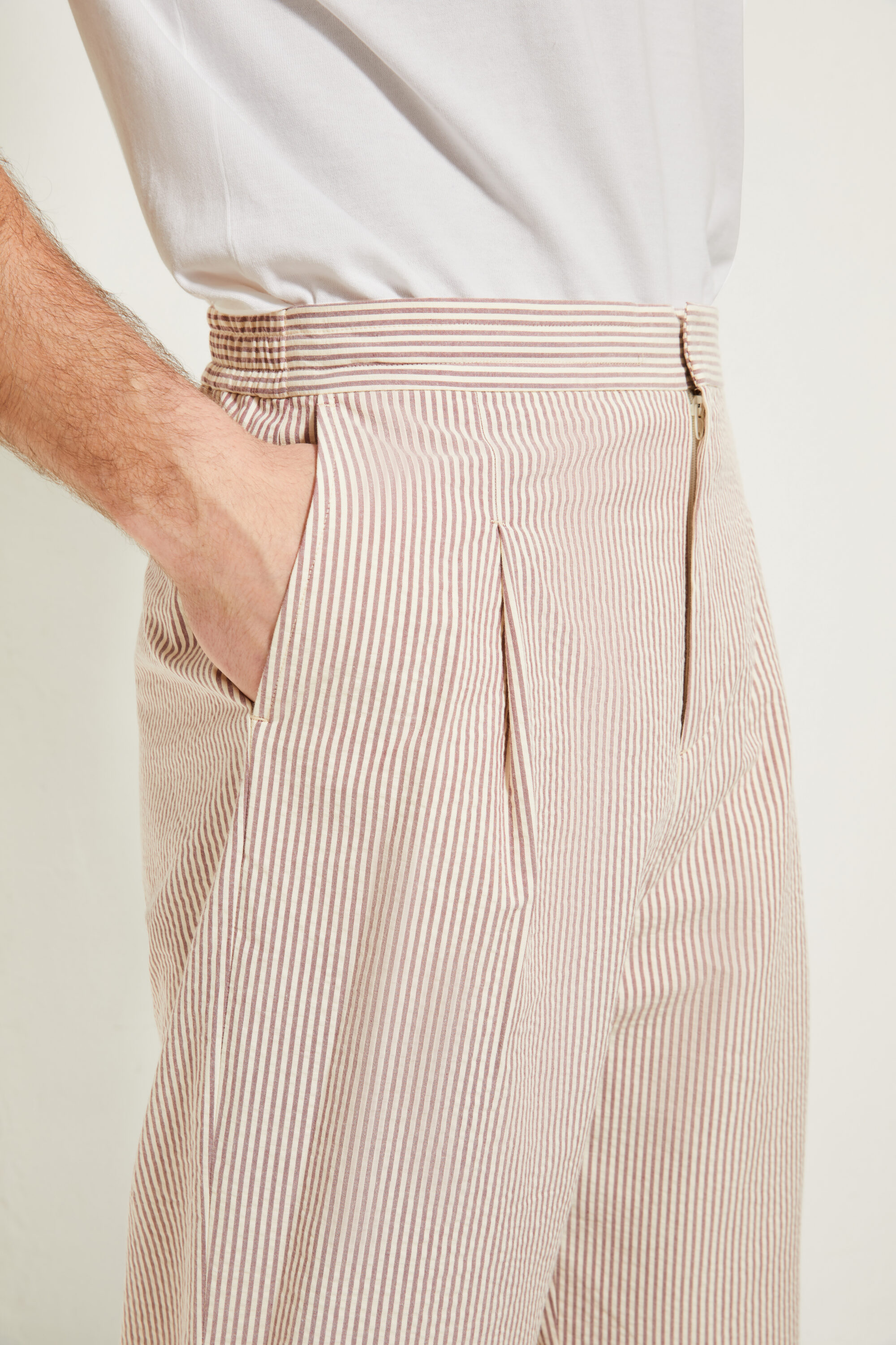 Pantalon Coupe Décontractée / Seersucker