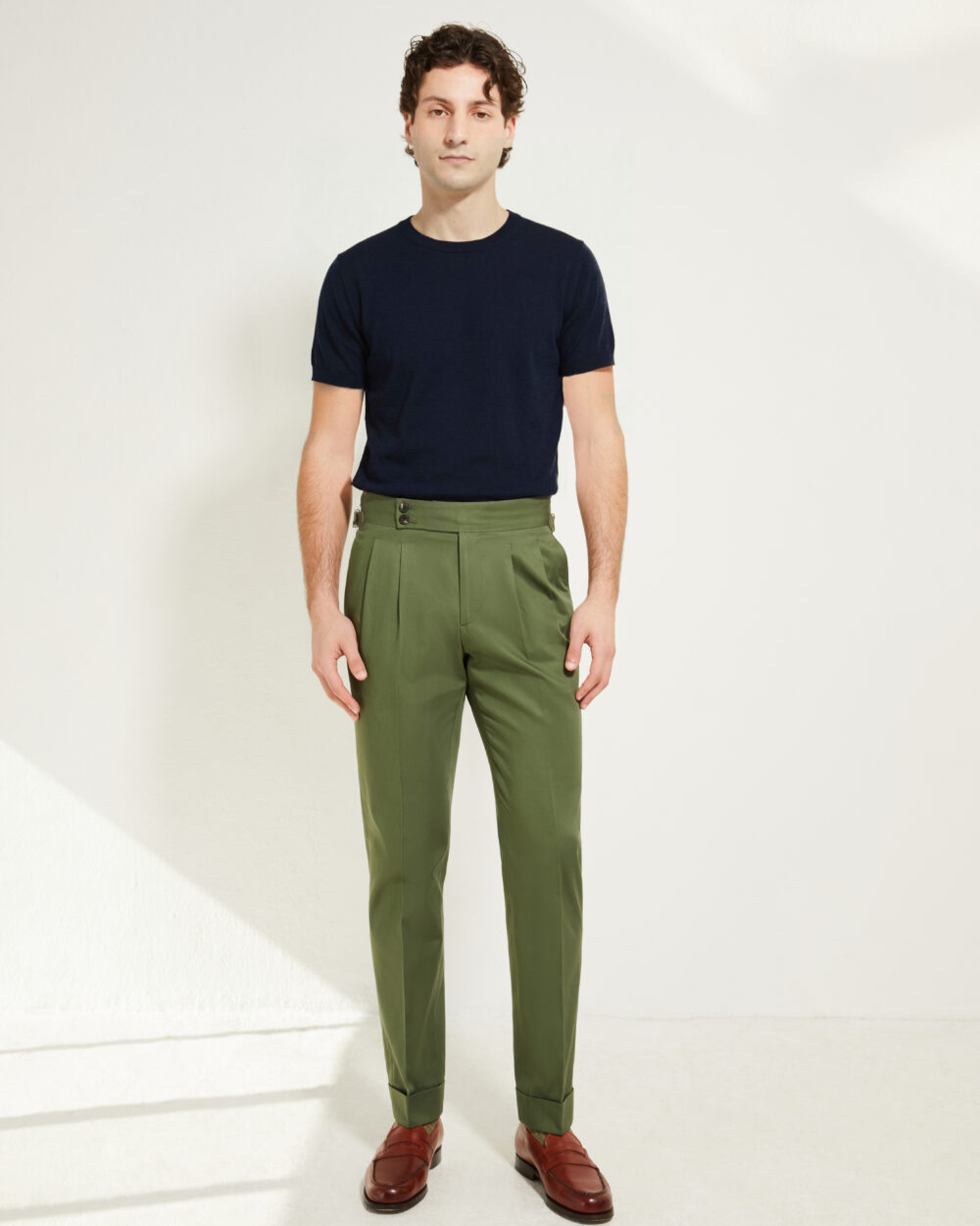 Fine gauge knit T-shirt / Cotton