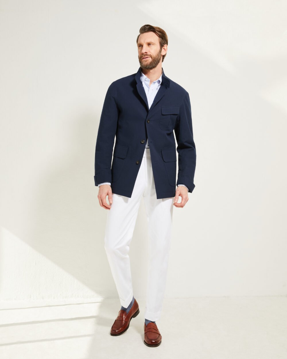 Flap-Pocket Maubourg Jacket / Seersucker