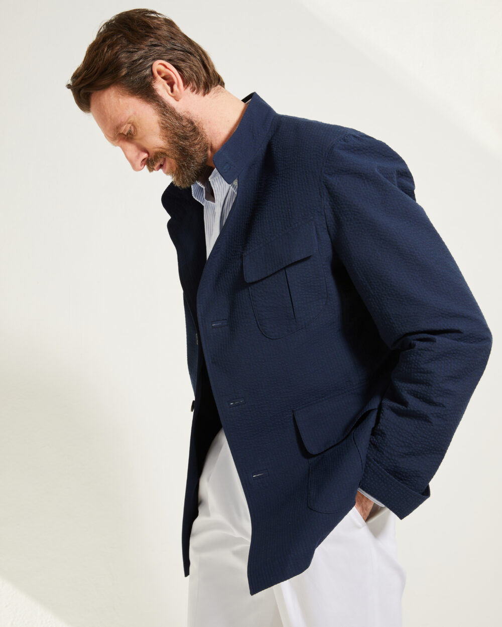 Flap-Pocket Maubourg Jacket / Seersucker