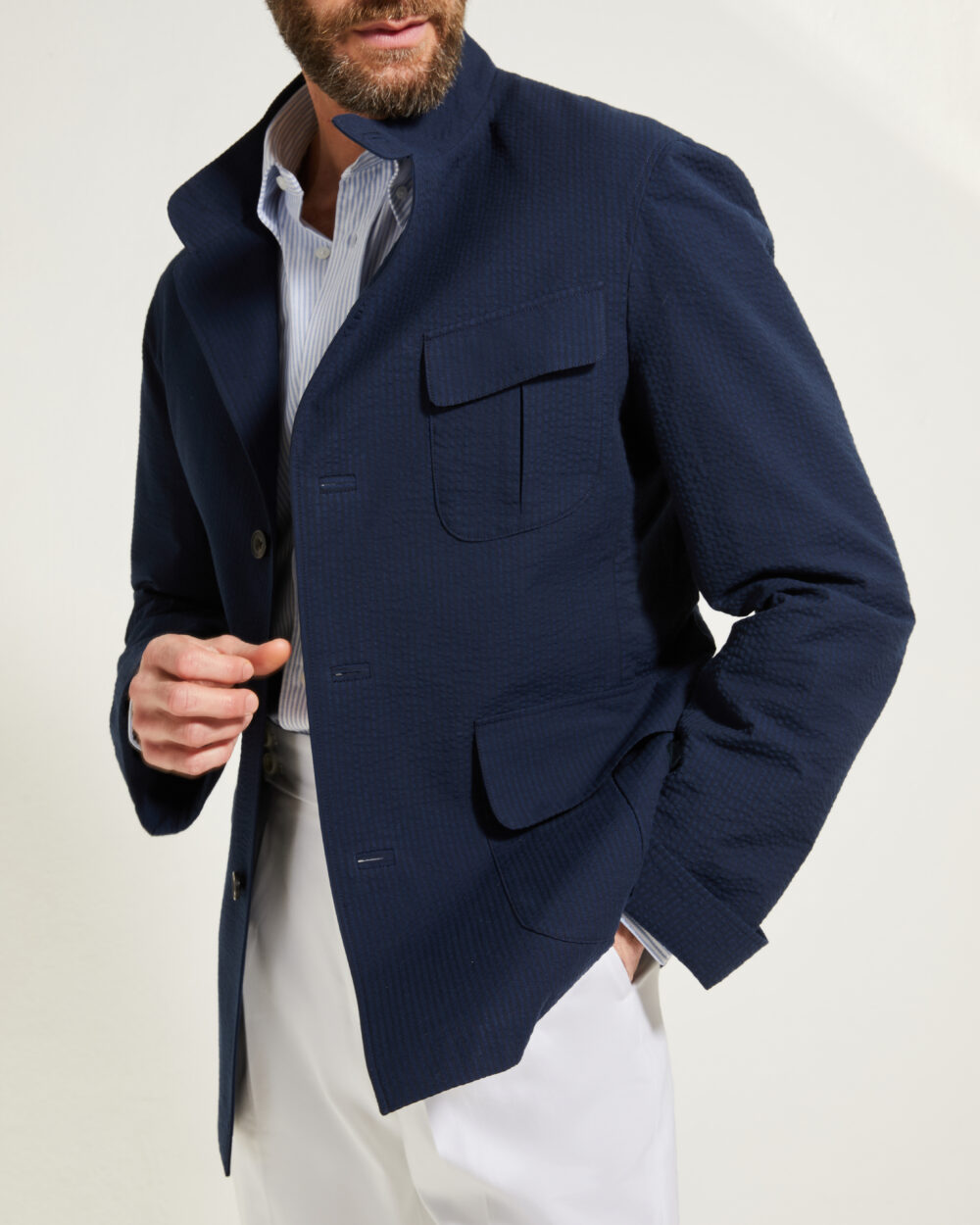 Flap-Pocket Maubourg Jacket / Seersucker