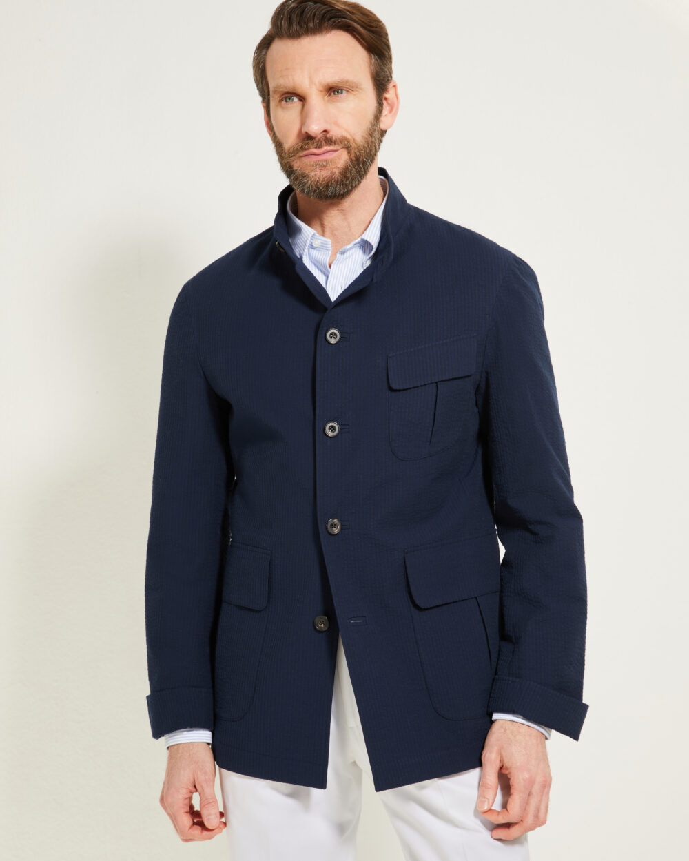 Flap-Pocket Maubourg Jacket / Seersucker