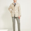 Flap-Pocket Maubourg Jacket / Wool & Linen Prince of Wales