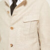 Flap-Pocket Maubourg Jacket / Wool & Linen Prince of Wales