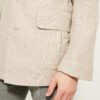 Flap-Pocket Maubourg Jacket / Wool & Linen Prince of Wales