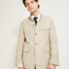 Flap-Pocket Maubourg Jacket / Wool & Linen Prince of Wales