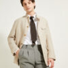 Flap-Pocket Maubourg Jacket / Wool & Linen Prince of Wales