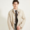 Flap-Pocket Maubourg Jacket / Wool & Linen Prince of Wales