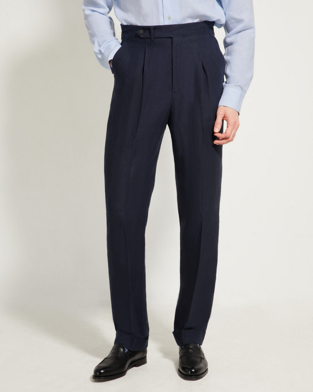 One Pleat Cut Trousers / Linen