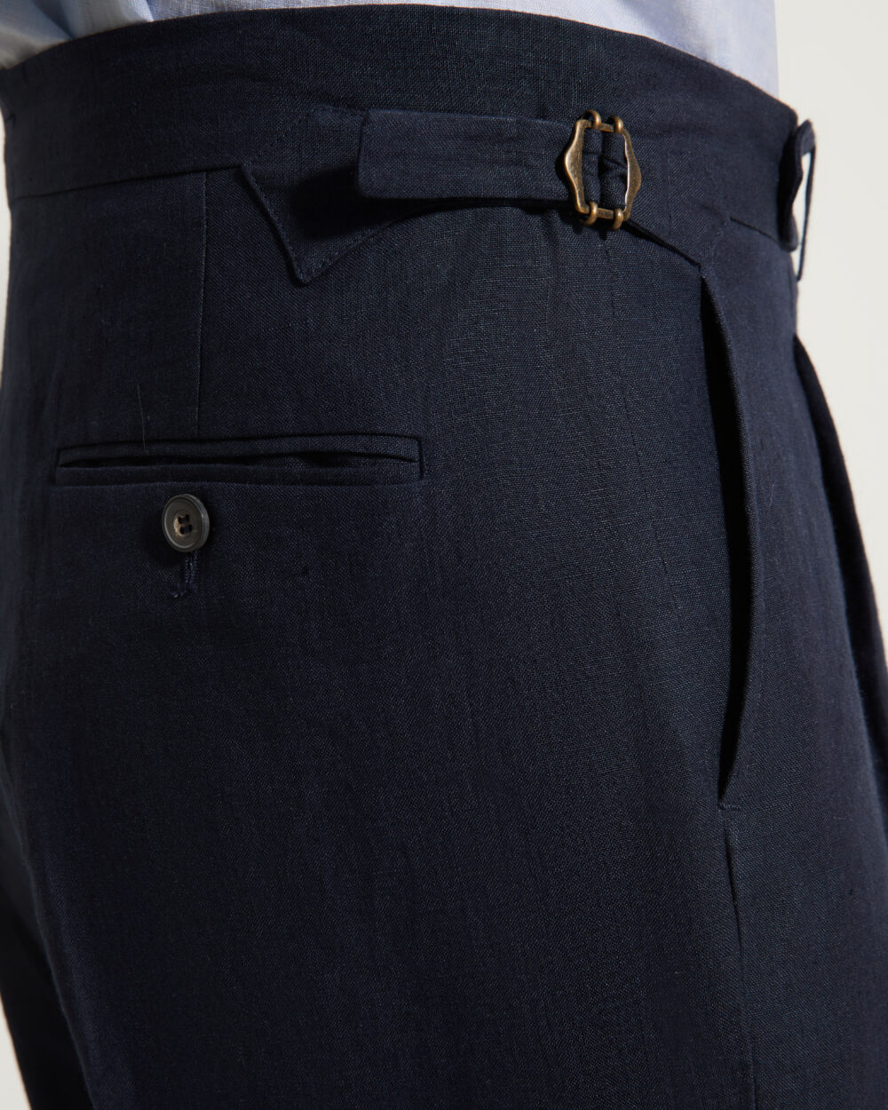 One Pleat Cut Trousers / Linen