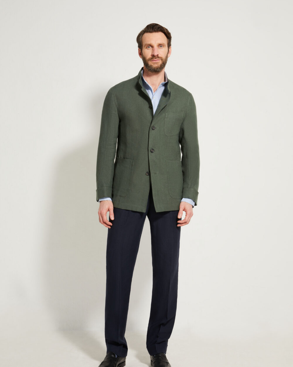 One Pleat Cut Trousers / Linen