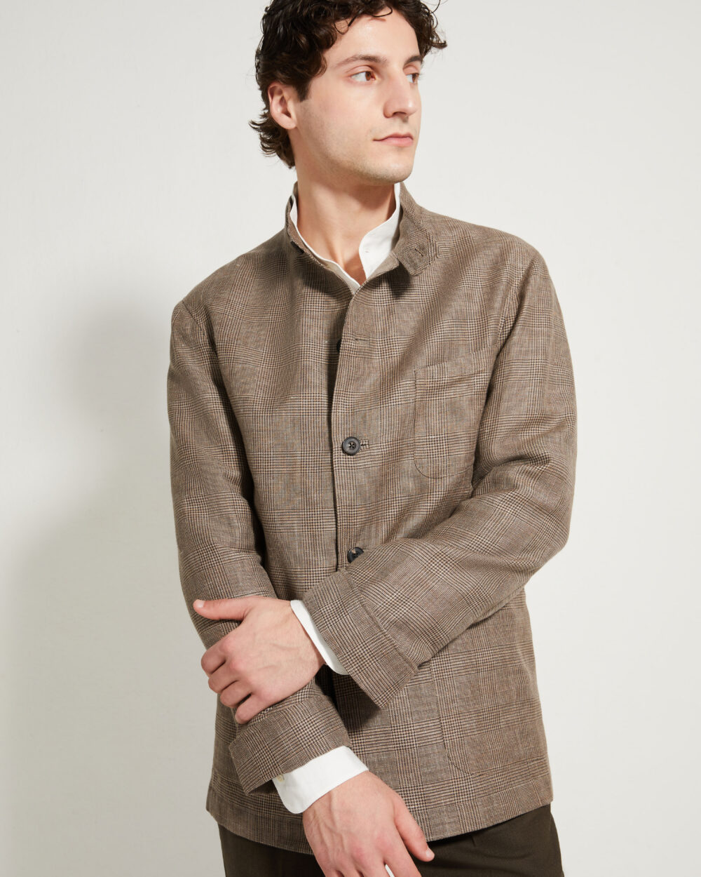 Maubourg Jacket / Wool & Linen Prince of Wales