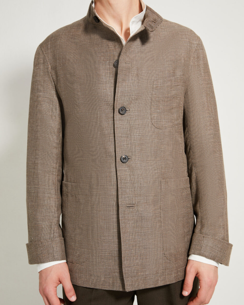 Maubourg Jacket / Wool & Linen Prince of Wales