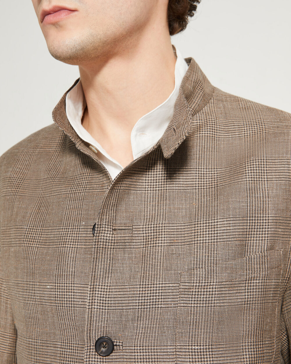 Maubourg Jacket / Wool & Linen Prince of Wales