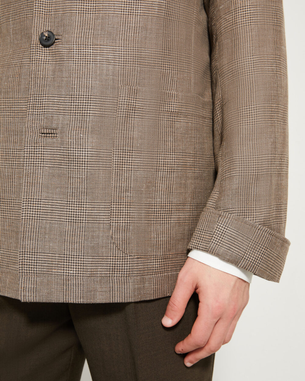 Maubourg Jacket / Wool & Linen Prince of Wales