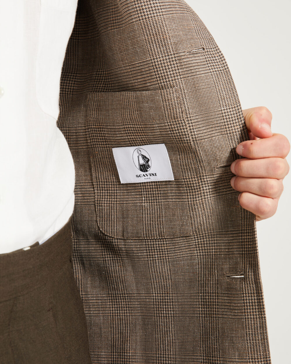 Maubourg Jacket / Wool & Linen Prince of Wales