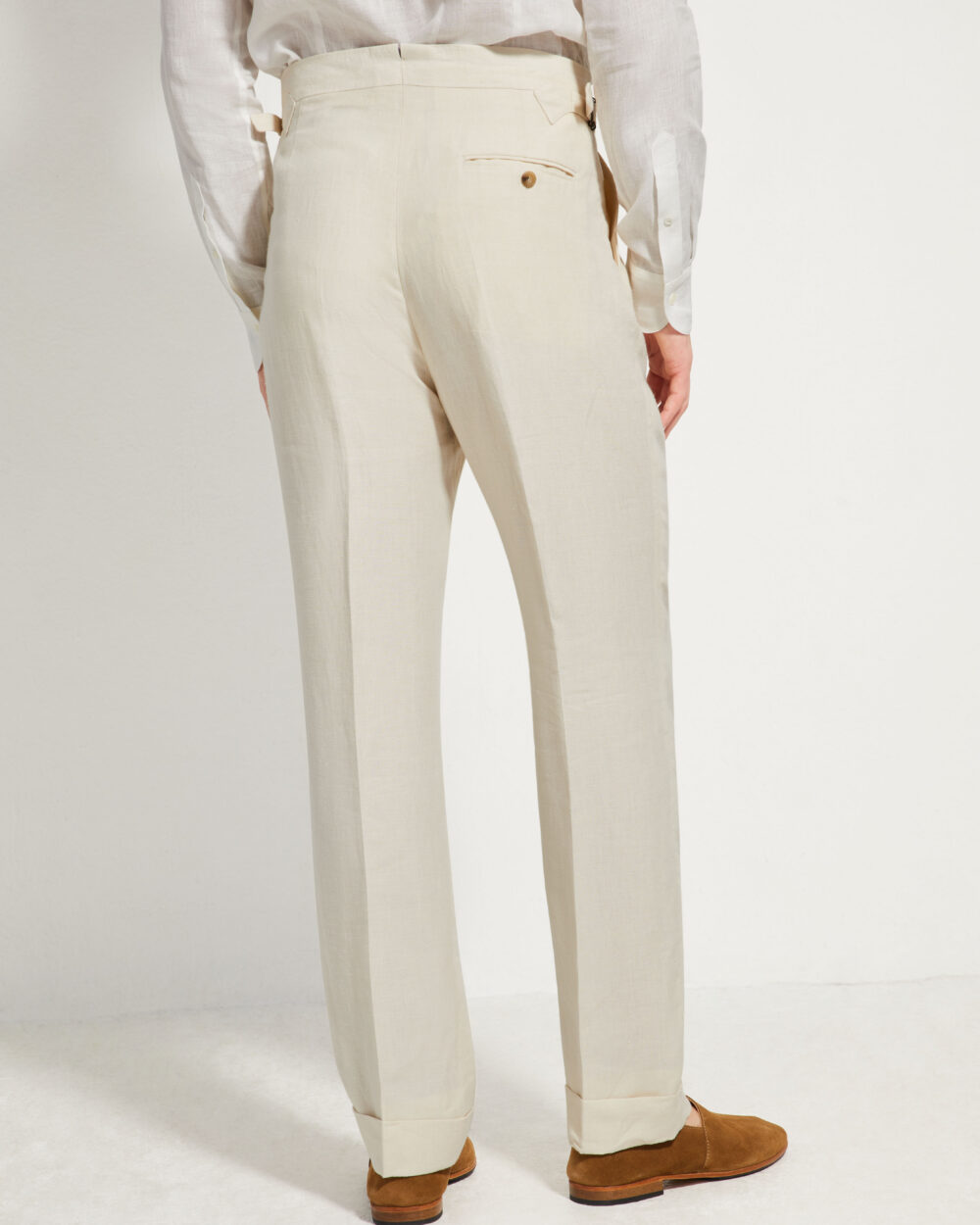 One Pleat Cut Trousers / Linen