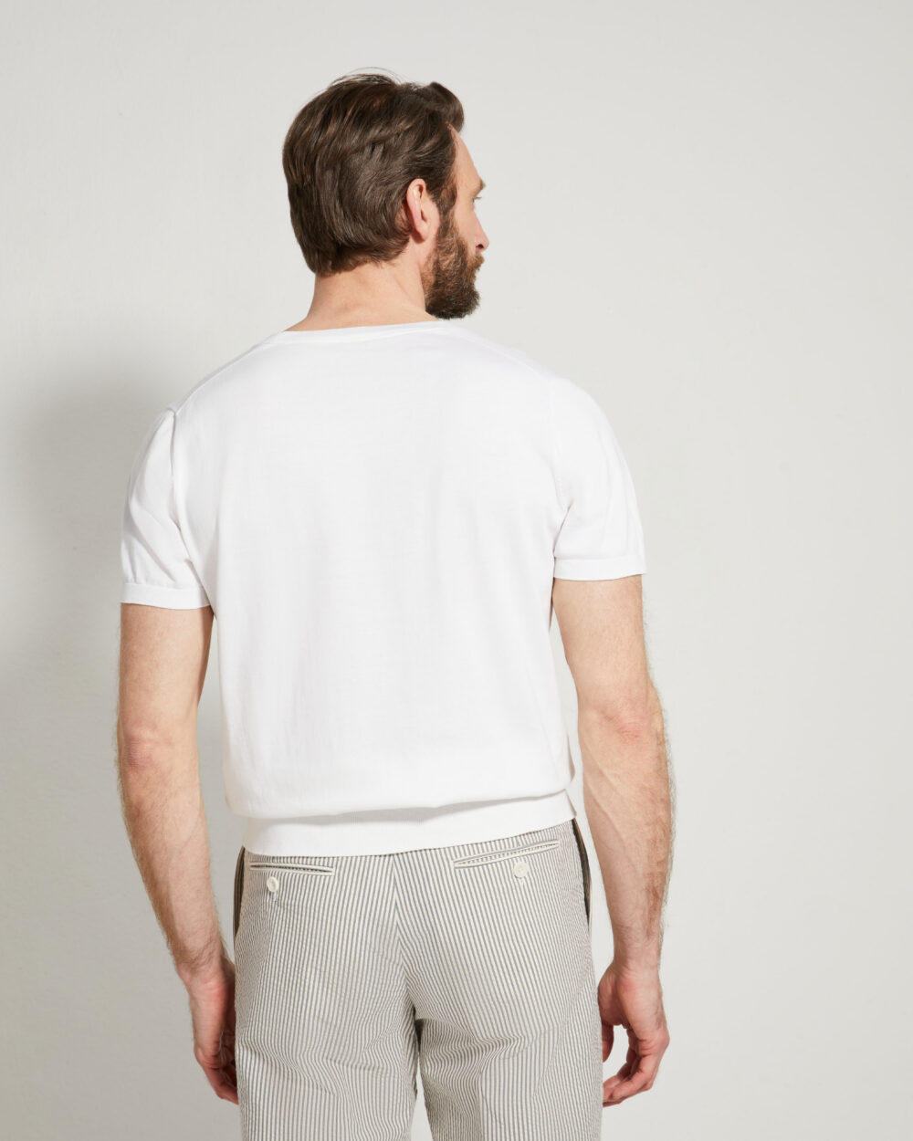 Fine gauge knit T-shirt / Cotton