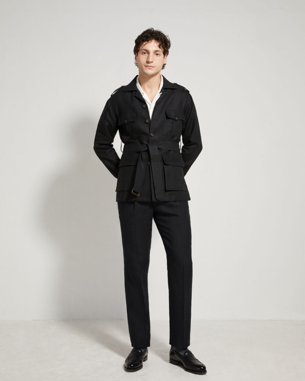 One Pleat Cut Trousers / Linen