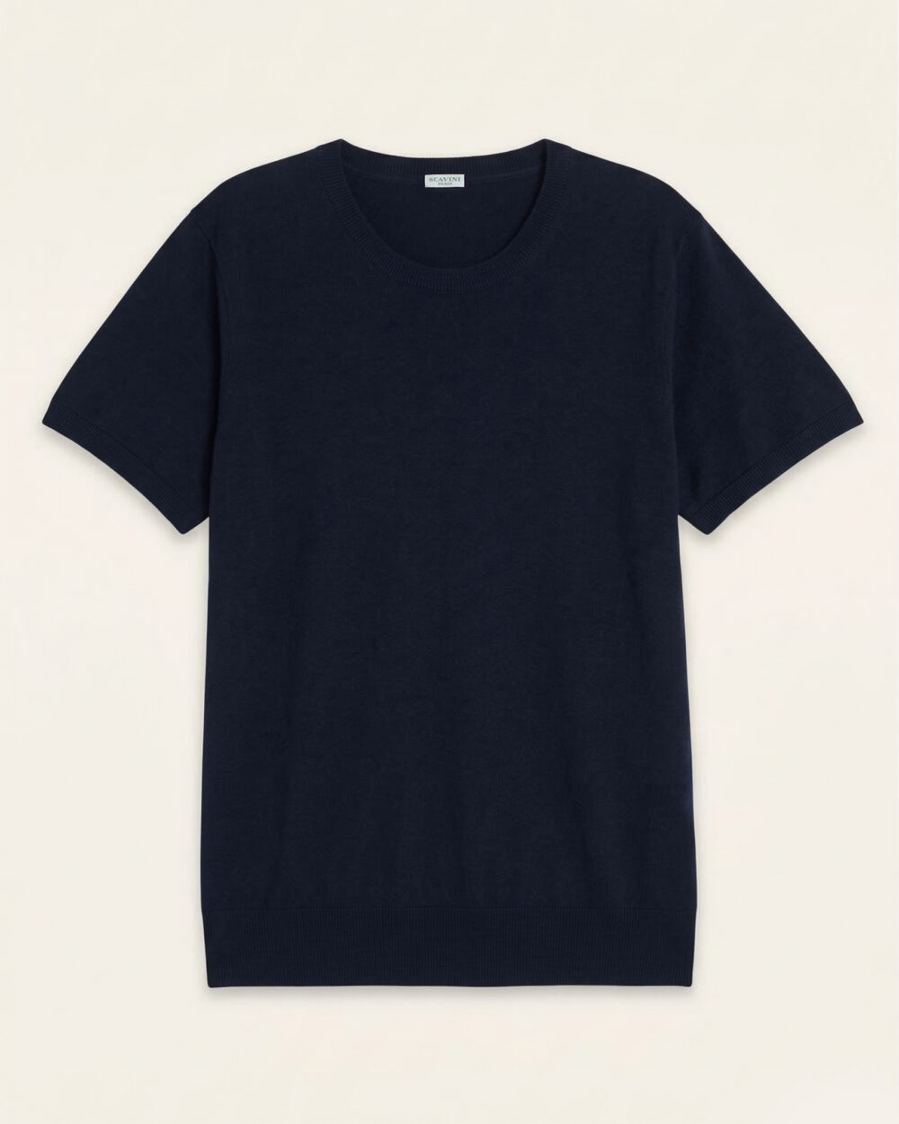 Fine gauge knit T-shirt / Cotton