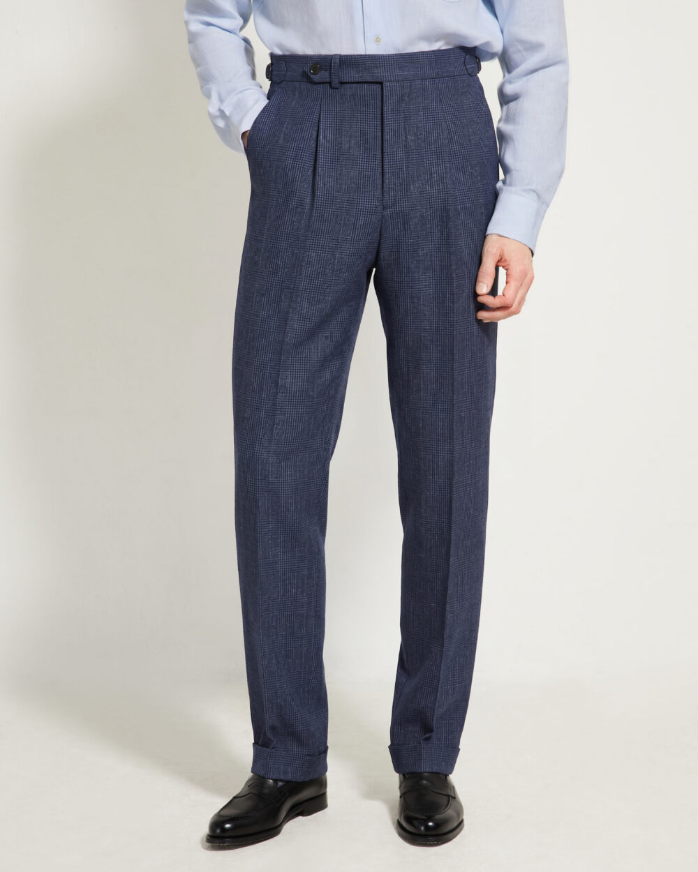 Pantalon Coupe Une Pince / Prince de Galles Laine & Lin