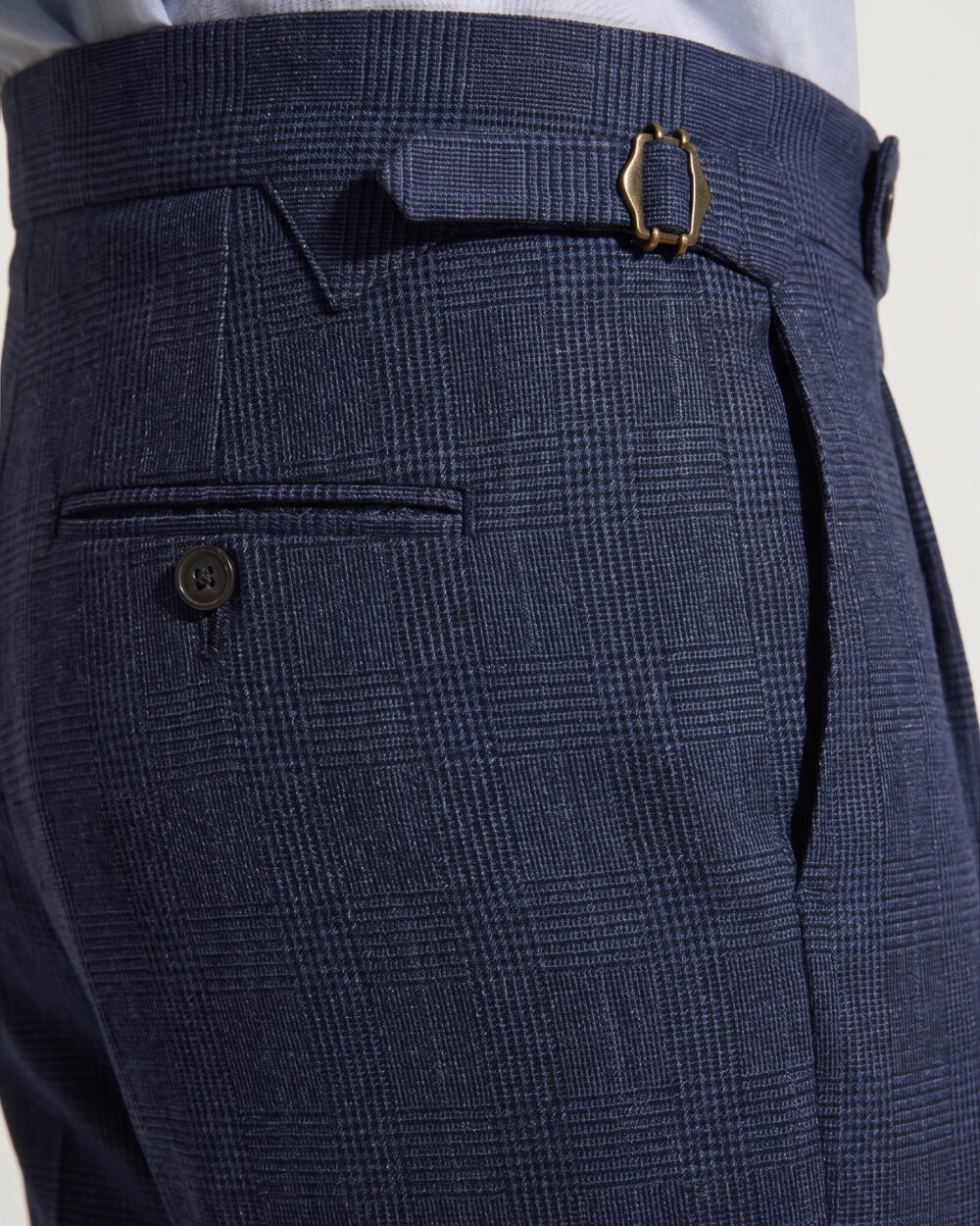 Pantalon Coupe Une Pince / Prince de Galles Laine & Lin