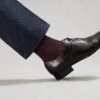 Knee-High Socks by Mes Chaussettes Rouges / Navy Blue & Red Stripes