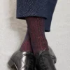 Knee-High Socks by Mes Chaussettes Rouges / Navy Blue & Red Stripes