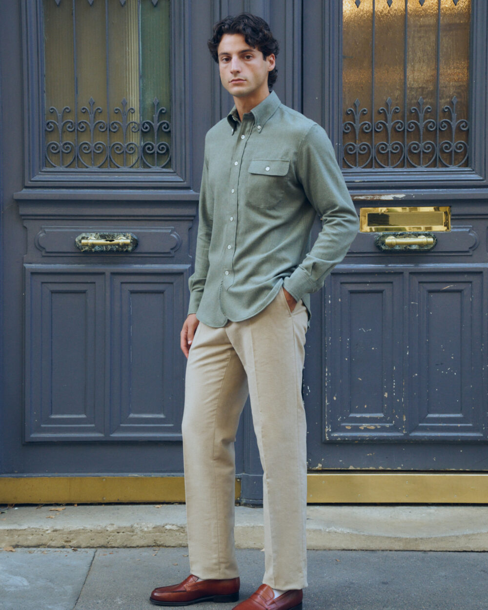 Chemise à col boutonné / Flanelle de coton