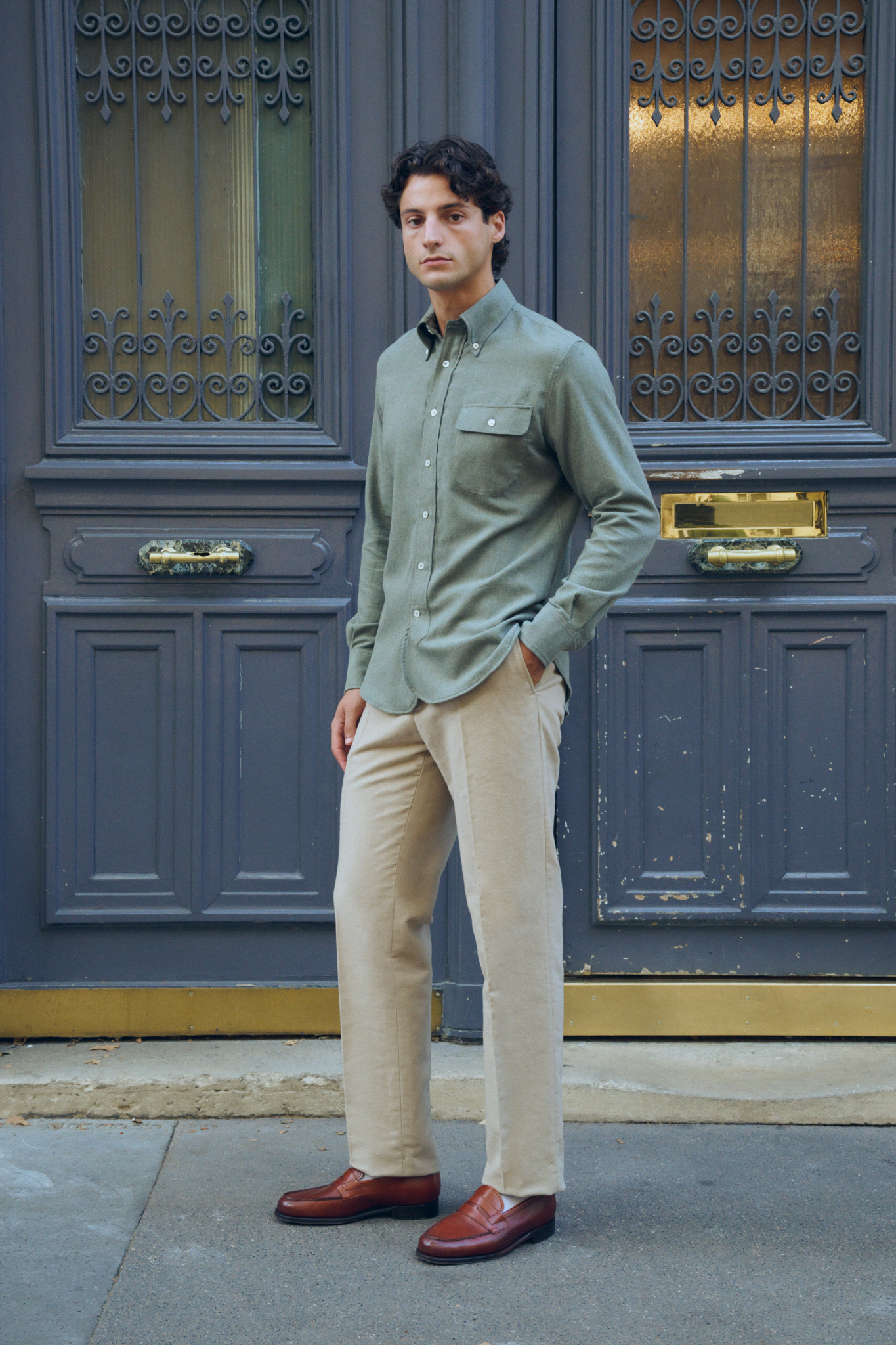 Chemise à col boutonné / Flanelle de coton