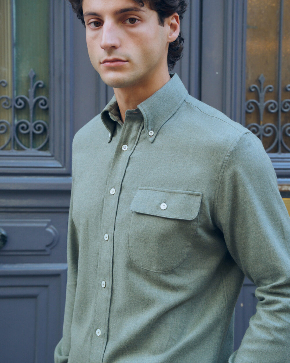Chemise à col boutonné / Flanelle de coton