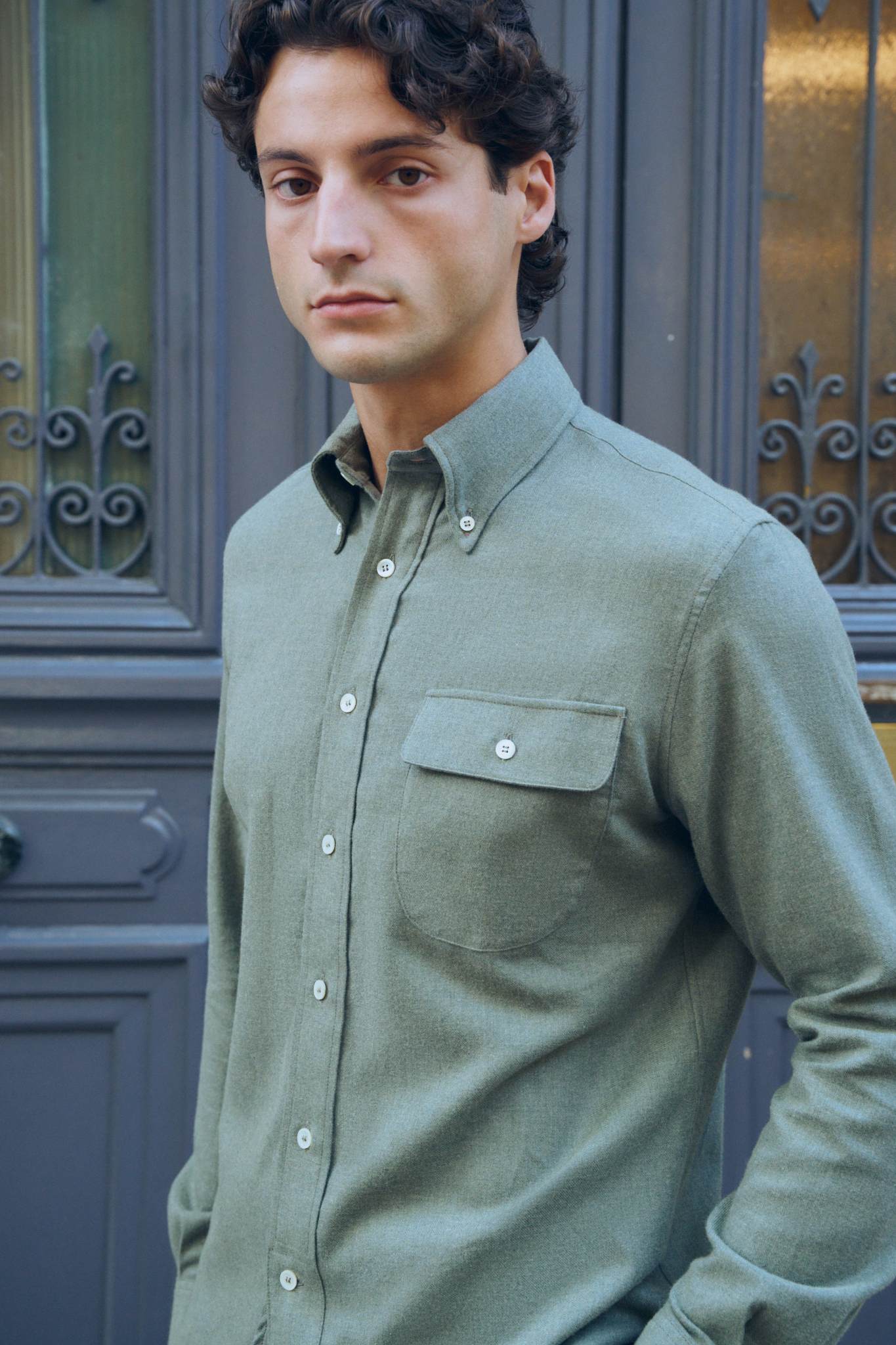 Chemise à col boutonné / Flanelle de coton