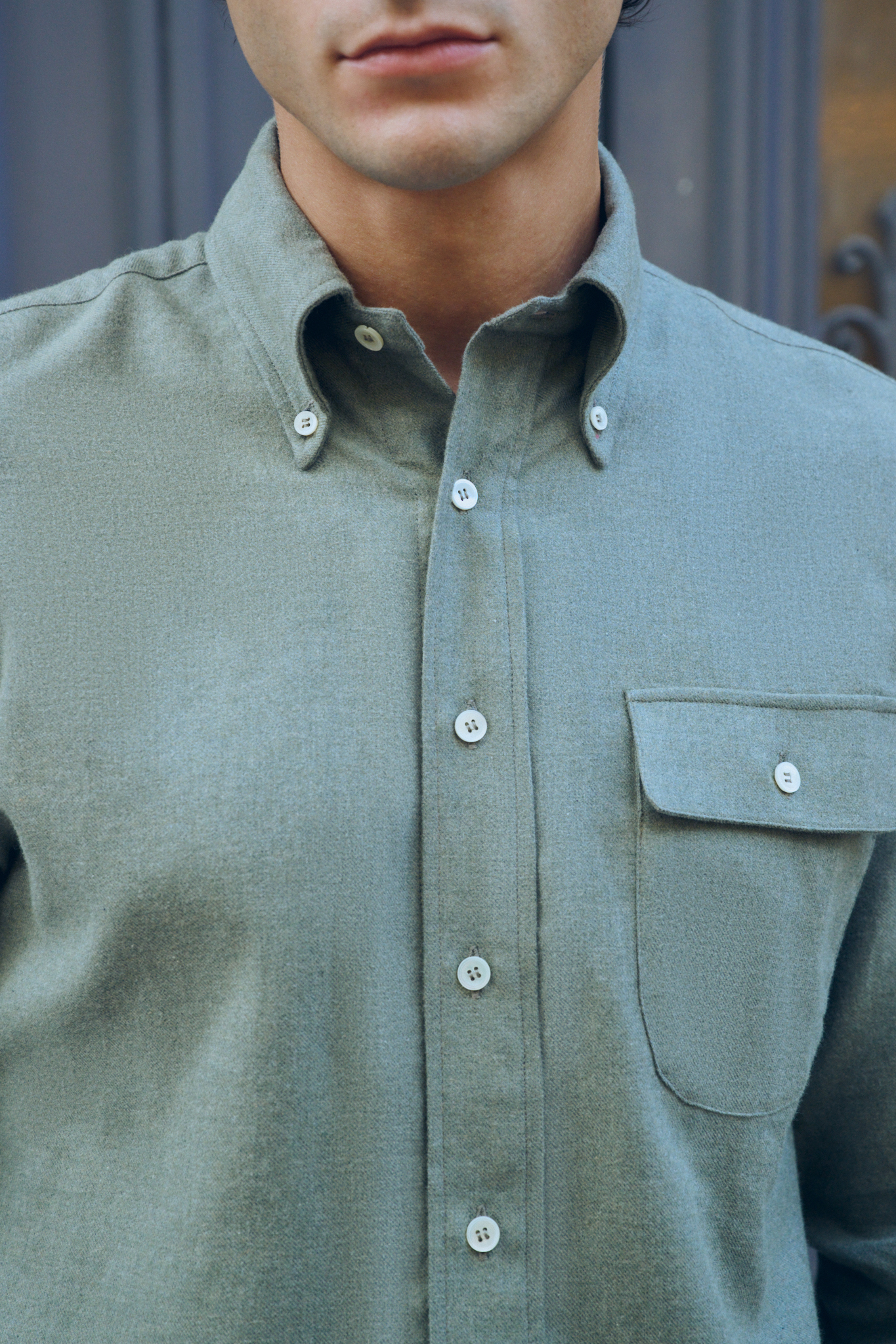 Chemise à col boutonné / Flanelle de coton