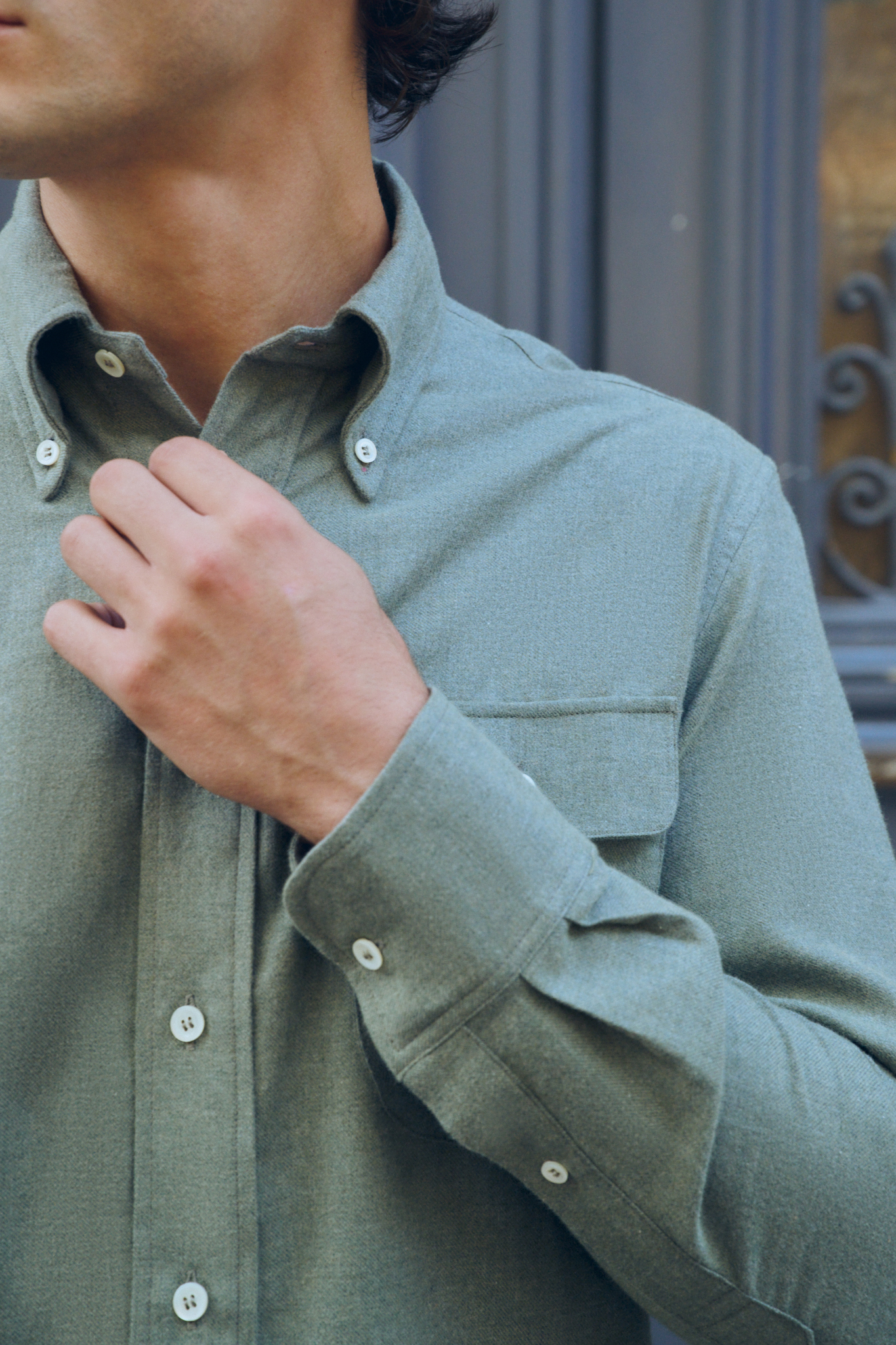 Chemise à col boutonné / Flanelle de coton