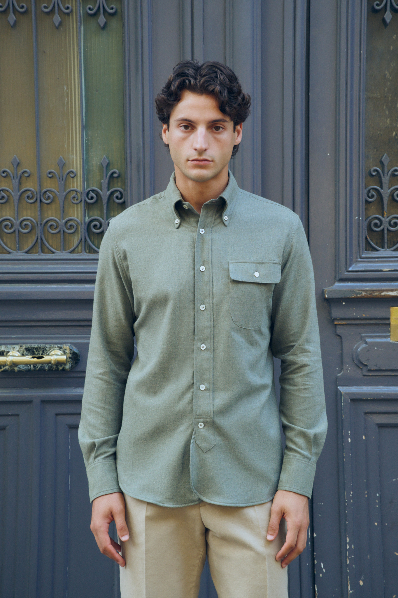 Chemise à col boutonné / Flanelle de coton