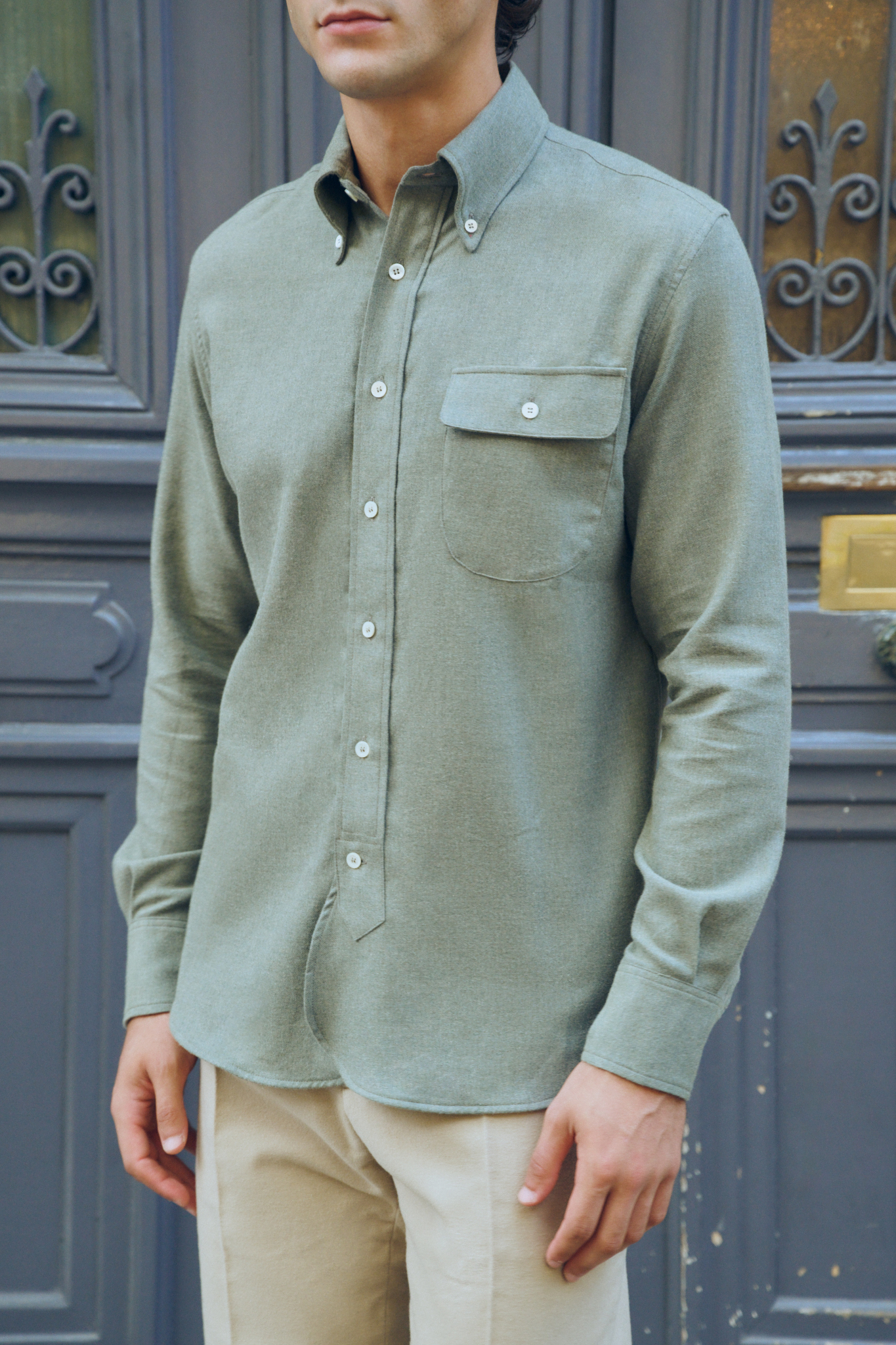 Chemise à col boutonné / Flanelle de coton