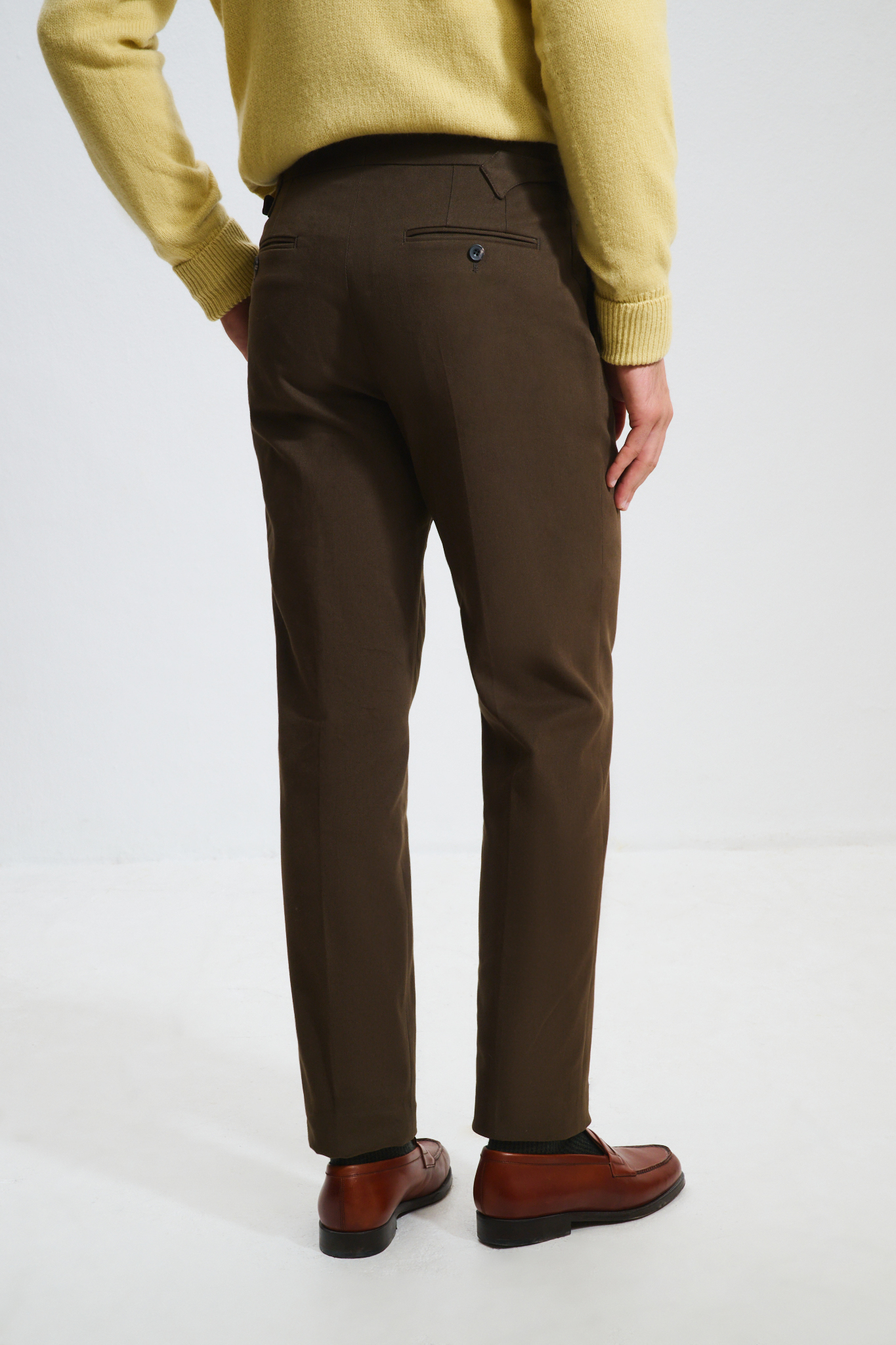 Two-Pleat Cut Trousers / Cotton Chino