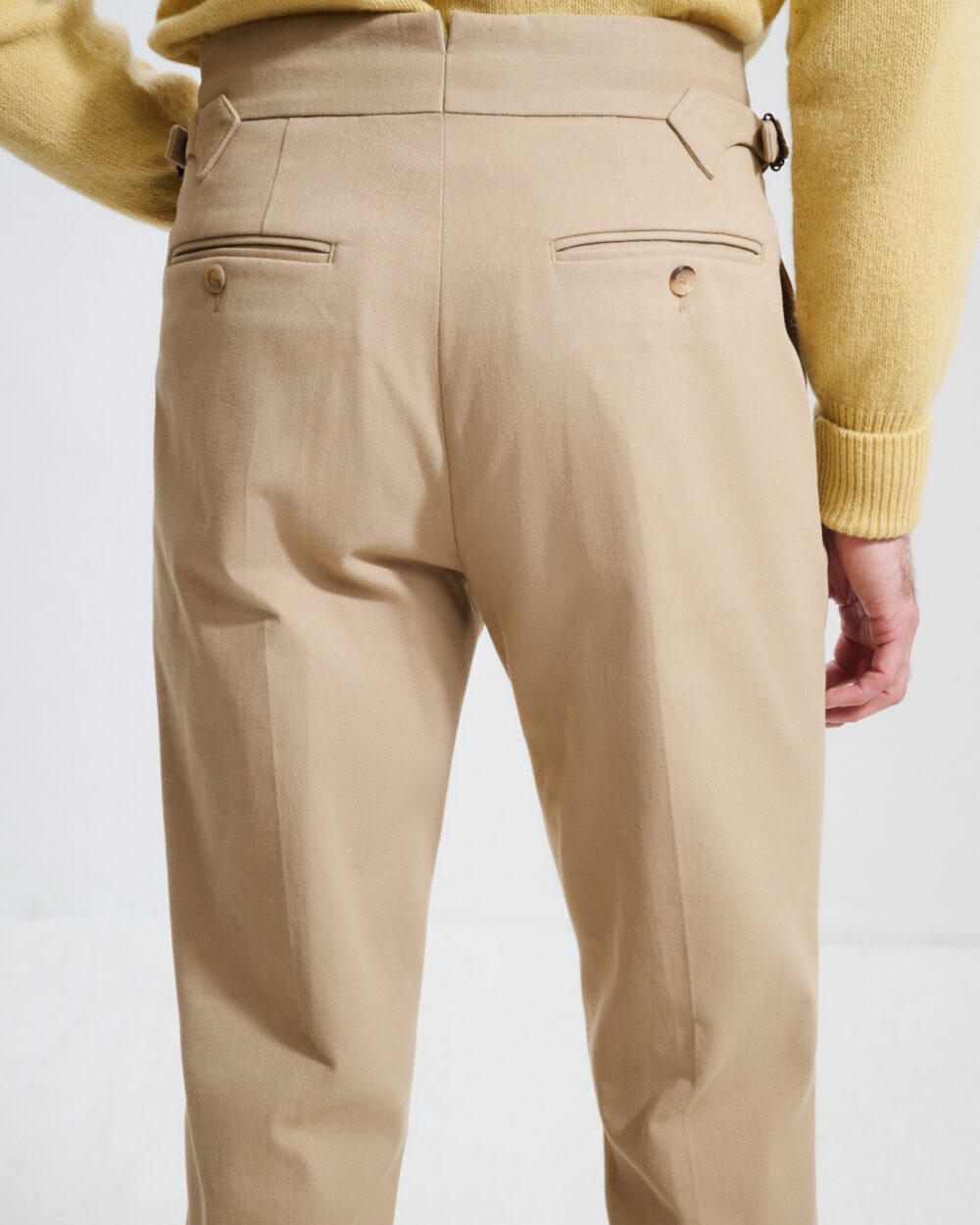 Two-Pleat Cut Trousers / Cotton Chino