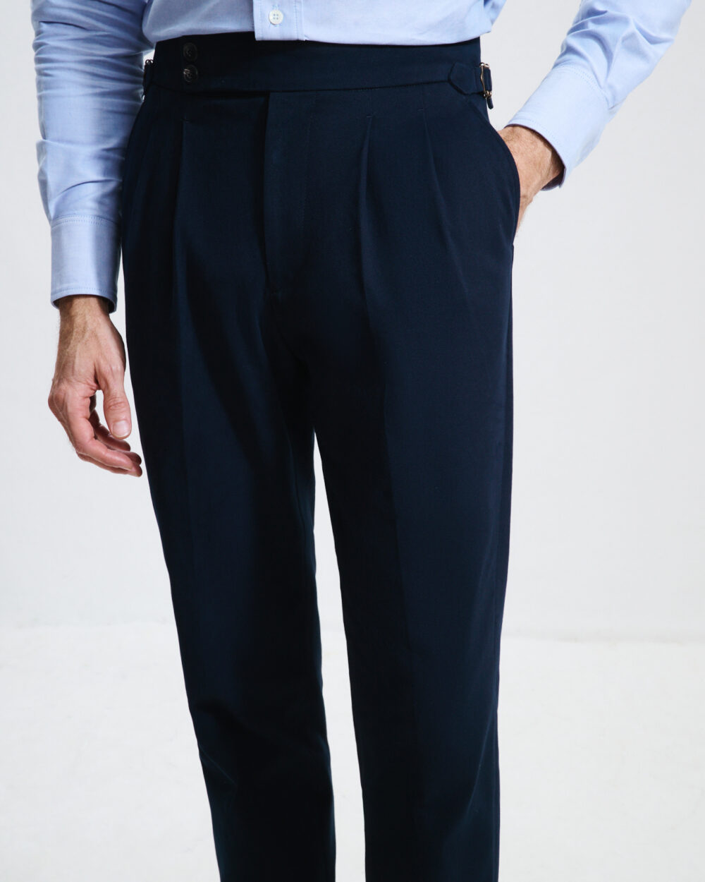 Two-Pleat Cut Trousers / Chino Cotton