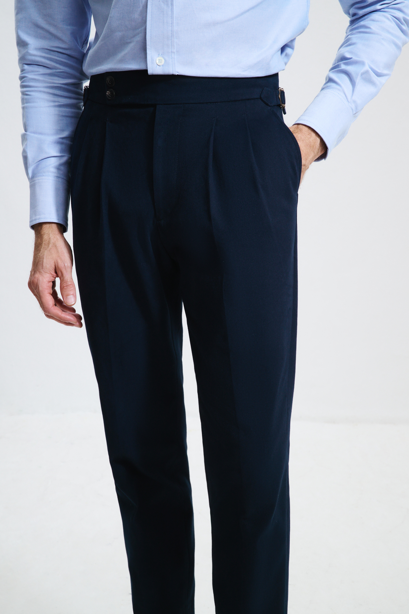 Two-Pleat Cut Trousers / Chino Cotton