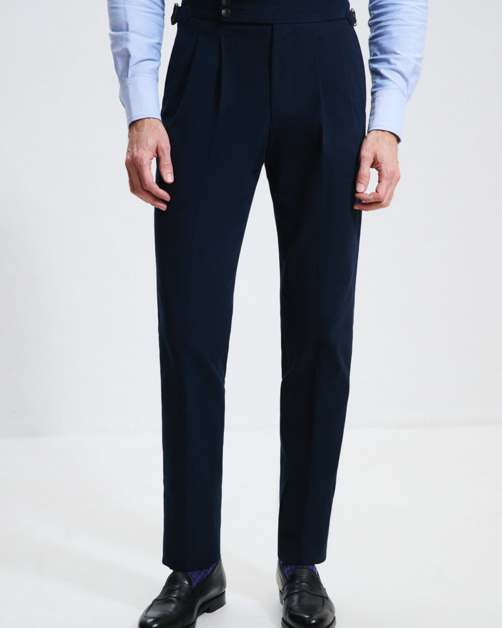 Two-Pleat Cut Trousers / Chino Cotton