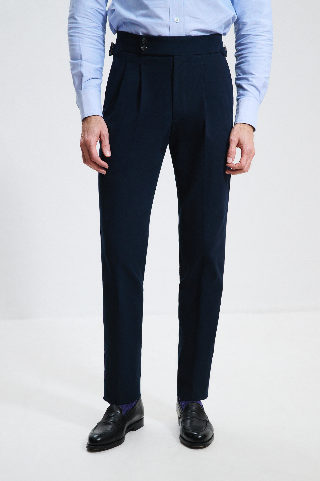 Two-Pleat Cut Trousers / Chino Cotton