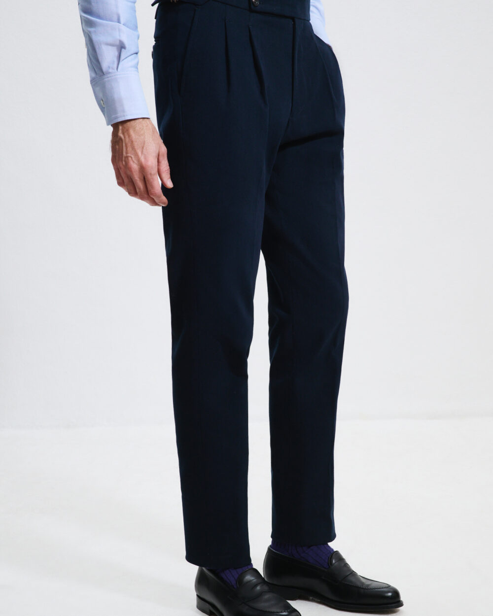 Two-Pleat Cut Trousers / Chino Cotton
