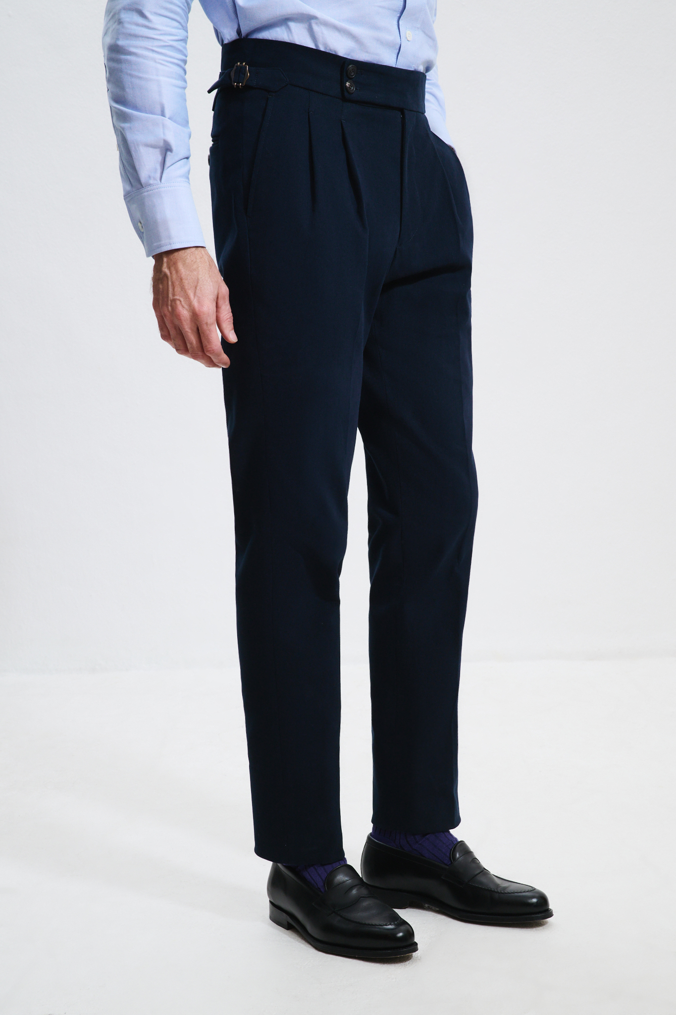 Two-Pleat Cut Trousers / Chino Cotton